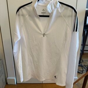 Adidas White Golf Pullover with Black Details
